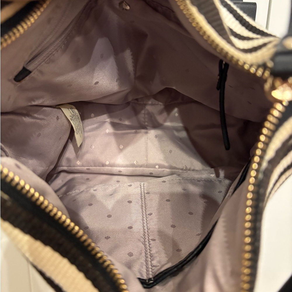 Kate Spade Black and Cream Striped Hand Shoulder Bag 10x10x5 VGUC - Picture 8 of 13